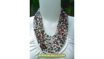 Multi Strand Necklaces Fashion Beaded Coloring